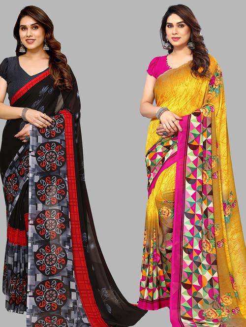 women pack of 2 casual wear sarees - 21439991 - Very Small Image - 1