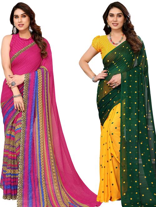 women pack of 2 casual wear sarees - 21439997 - Very Small Image - 1