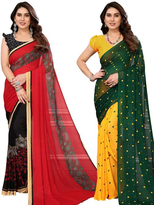 women pack of 2 casual wear sarees - 21440017 - Very Small Image - 1