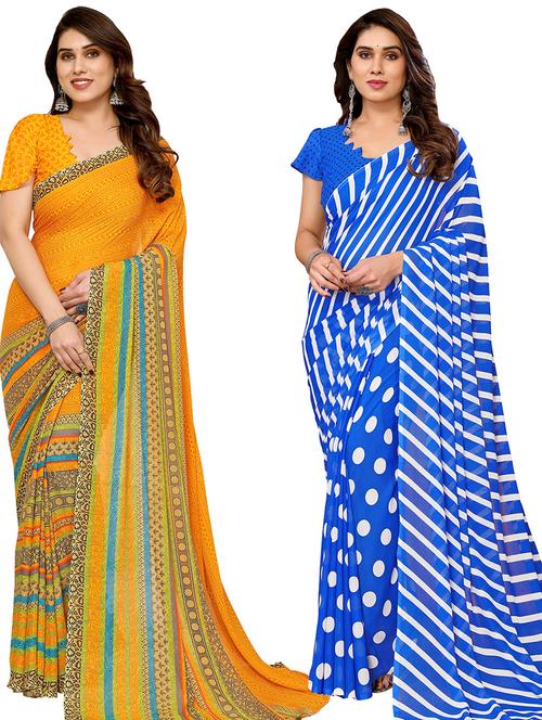 pack of 2 printed sarees - 21440024 - Very Small Image - 1