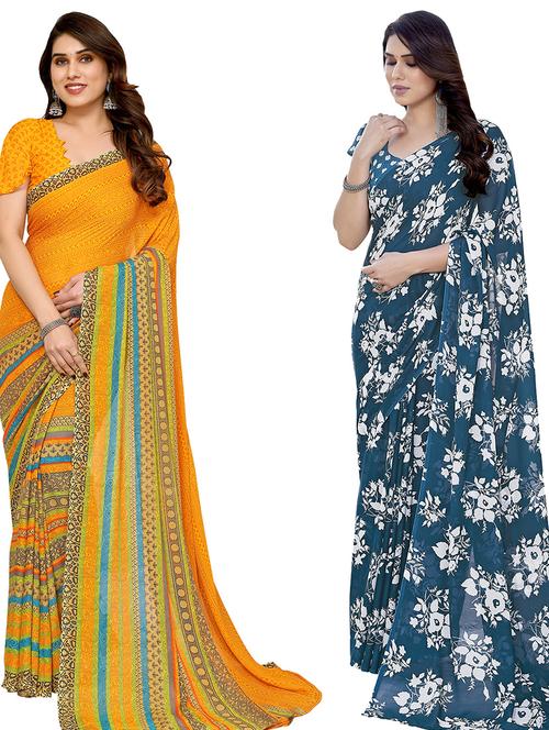 women pack of 2 casual wear sarees - 21440076 - Very Small Image - 1