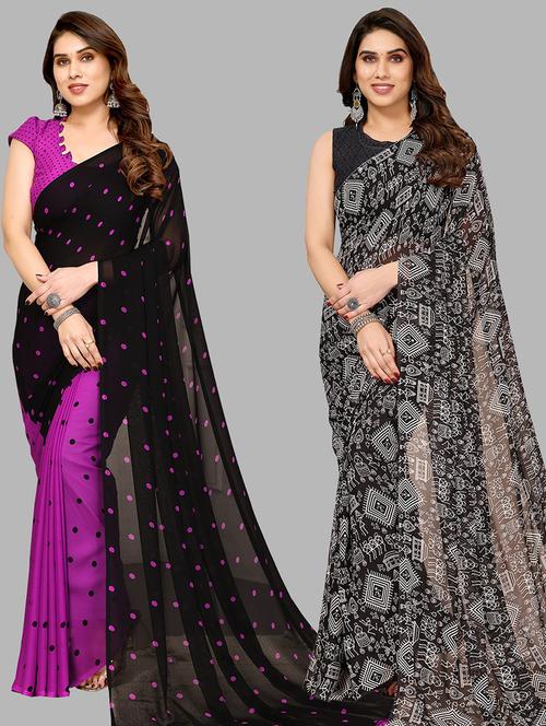 women pack of 2 casual wear sarees - 21440159 - Very Small Image - 1