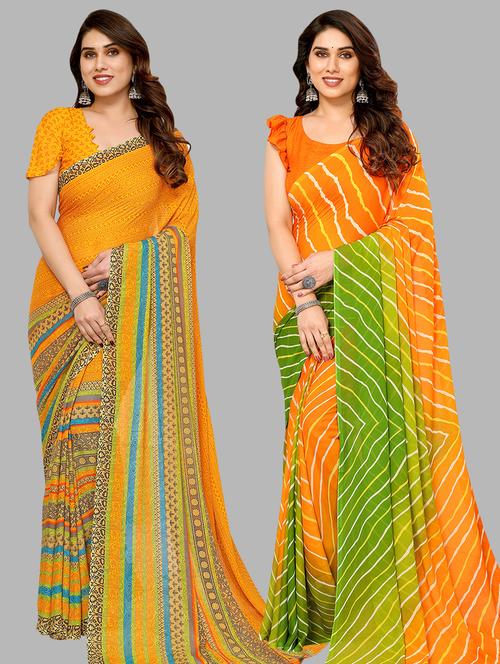 women pack of 2 casual wear sarees - 21440180 - Very Small Image - 1