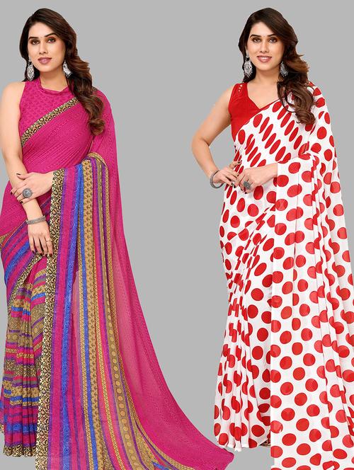 women pack of 2 casual wear sarees - 21440329 - Very Small Image - 1