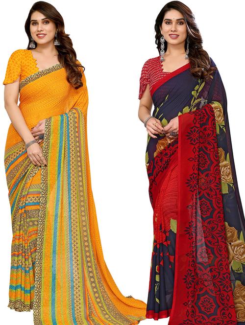 women pack of 2 casual wear sarees - 21440331 - Very Small Image - 1