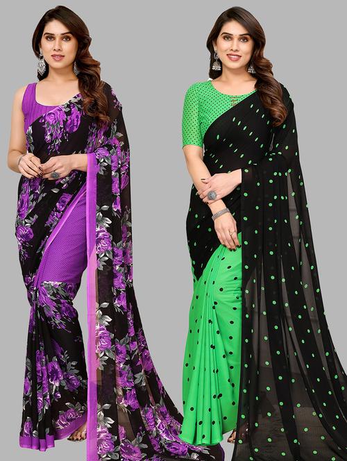 pack of 2 casual wear combo sarees - 21440408 - Very Small Image - 1