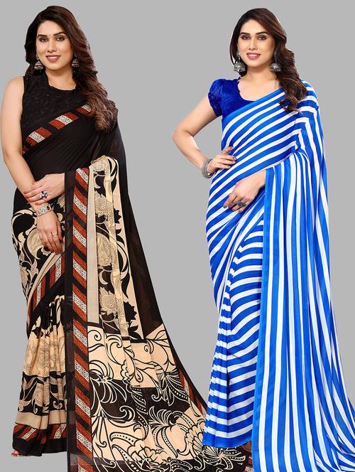 pack of 2 casual wear sarees - 21440411 - Very Small Image - 1