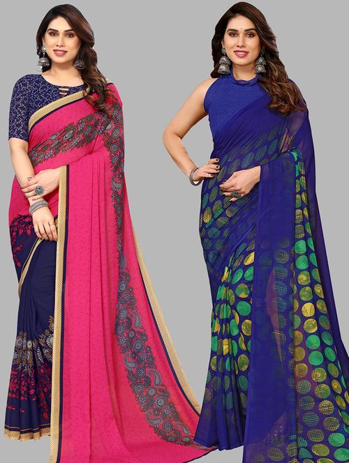 pack of 2 casual wear sarees - 21440417 - Very Small Image - 1