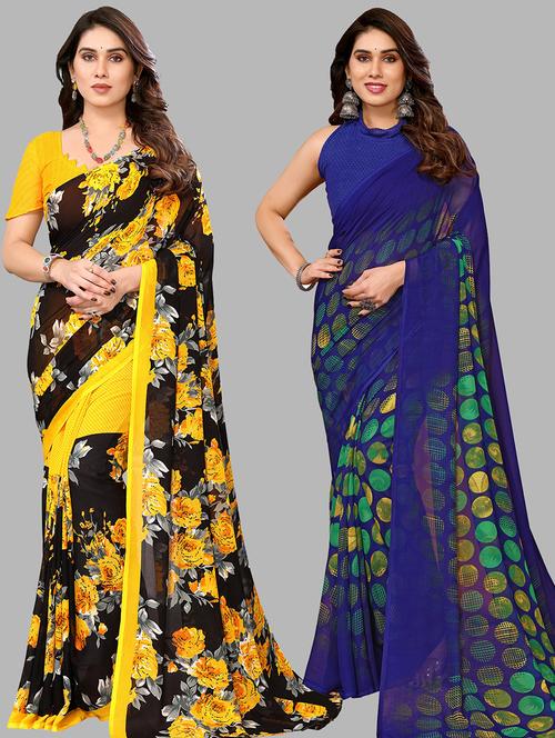 pack of 2 casual wear combo sarees - 21440419 - Very Small Image - 1