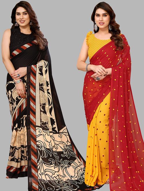 pack of 2 casual wear sarees - 21440430 - Very Small Image - 1