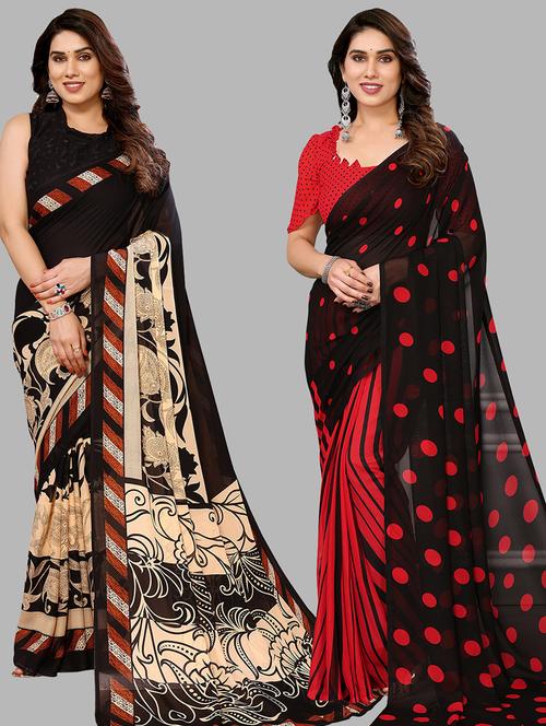 pack of 2 casual wear sarees - 21440441 - Very Small Image - 1