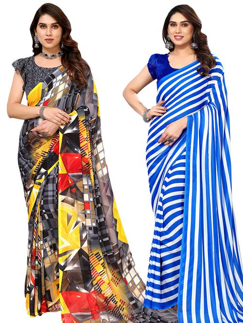 pack of 2 casual wear sarees - 21440461 - Very Small Image - 1
