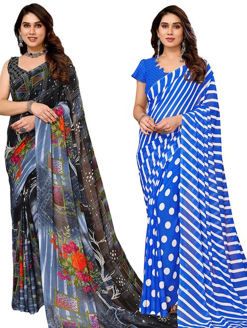 pack of 2 casual wear sarees - 21440467 - Very Small Image - 1