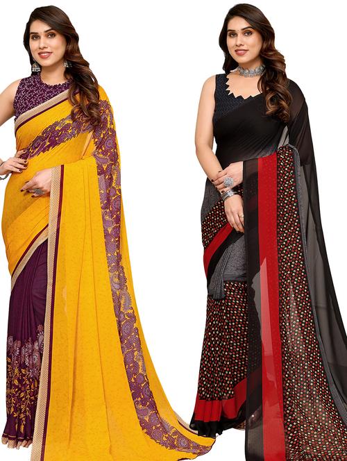 multi colored georgette ready to wear saree - 21440472 - Very Small Image - 1