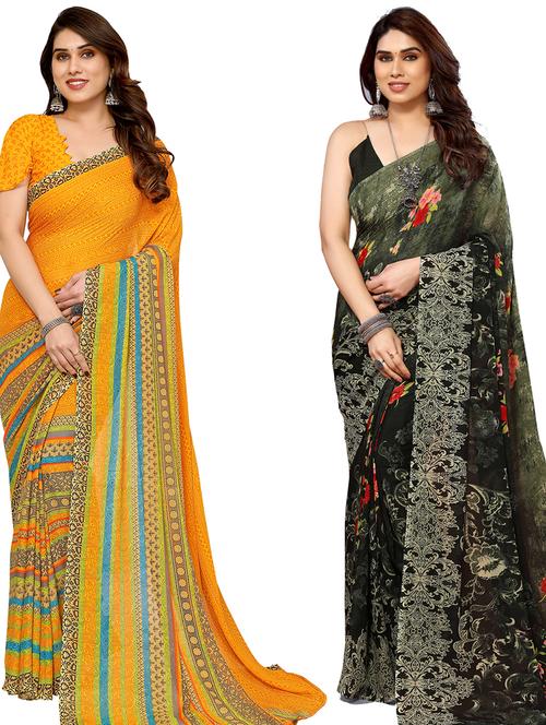 pack of 2 casual wear sarees - 21440481 - Very Small Image - 1