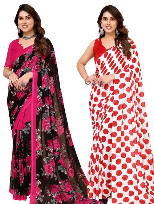 women pack of 2 casual wear sarees - 21440548 - Very Small Image - 1