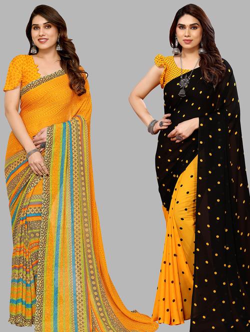 women pack of 2 casual wear sarees - 21440602 - Very Small Image - 1