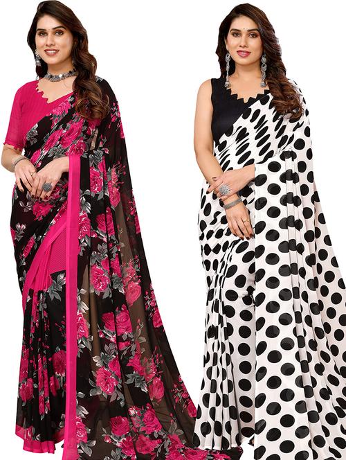 women pack of 2 casual wear sarees - 21440639 - Very Small Image - 1