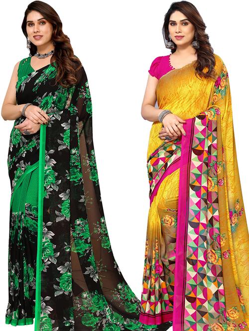 women pack of 2 casual wear sarees - 21440641 - Very Small Image - 1