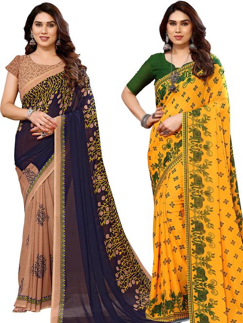 women pack of 2 casual wear sarees - 21440653 - Very Small Image - 1