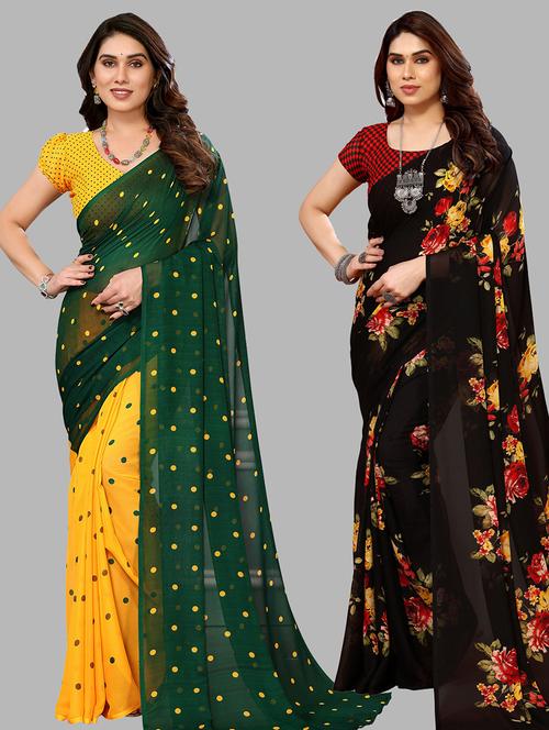 women pack of 2 casual wear sarees - 21440702 - Very Small Image - 1