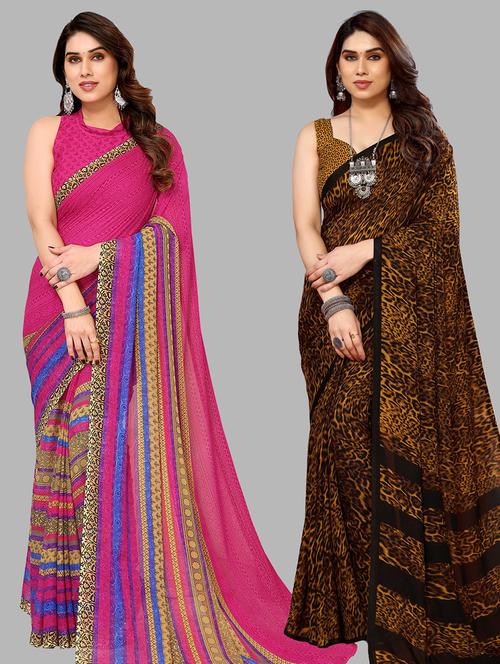 women pack of 2 casual wear sarees - 21440719 - Very Small Image - 1