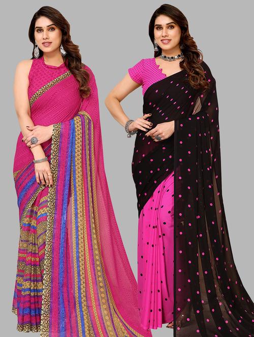 women pack of 2 casual wear sarees - 21440721 - Very Small Image - 1