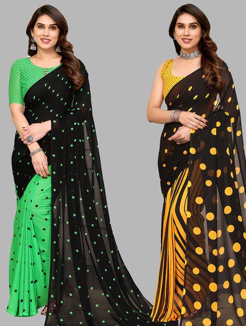 women pack of 2 casual wear sarees - 21440731 - Very Small Image - 1