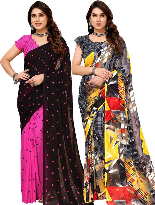 women pack of 2 casual wear sarees - 21440743 - Very Small Image - 1