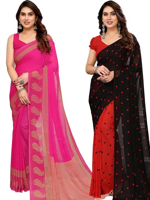 women pack of 2 casual wear sarees - 21440745 - Very Small Image - 1