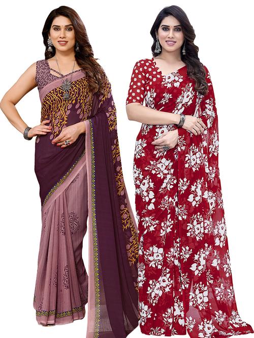 women pack of 2 casual wear sarees - 21440810 - Very Small Image - 1