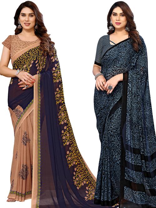 multi colored georgette ready to wear saree - 21440812 - Very Small Image - 1