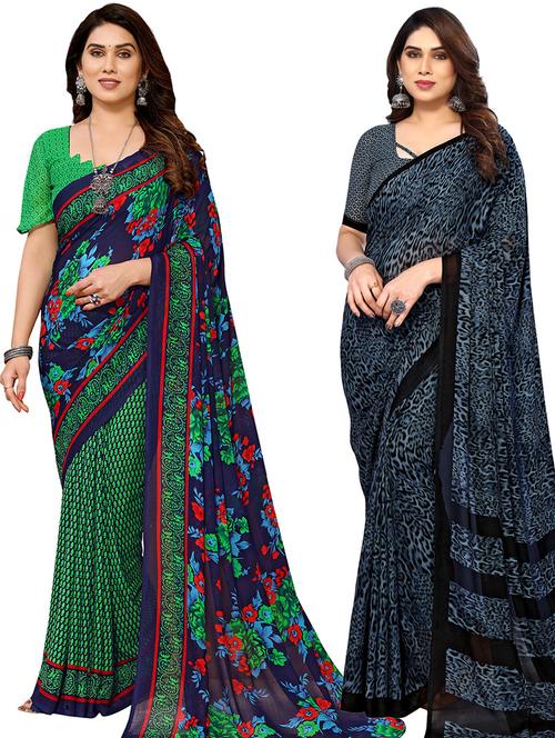 multi colored georgette ready to wear saree - 21440813 - Very Small Image - 1