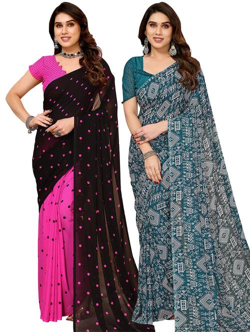 multi colored georgette ready to wear saree - 21440819 - Very Small Image - 1