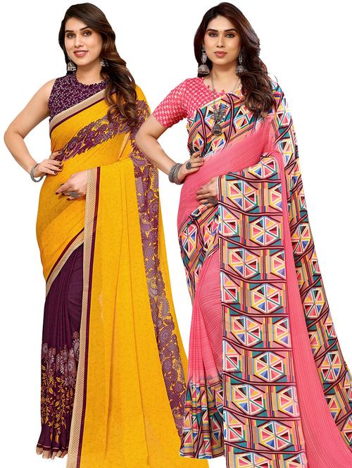 multi colored georgette ready to wear saree - 21440821 - Very Small Image - 1
