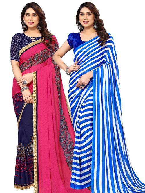 women pack of 2 casual wear sarees - 21440826 - Very Small Image - 1