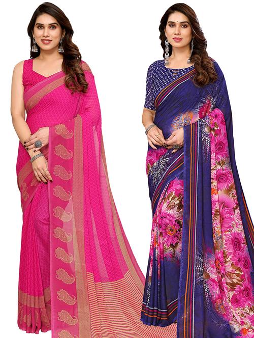 women pack of 2 casual wear sarees - 21440827 - Very Small Image - 1