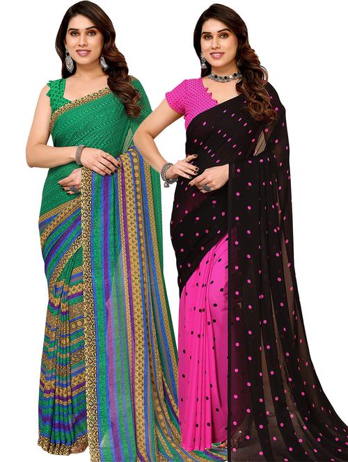 women pack of 2 casual wear sarees - 21440834 - Very Small Image - 1