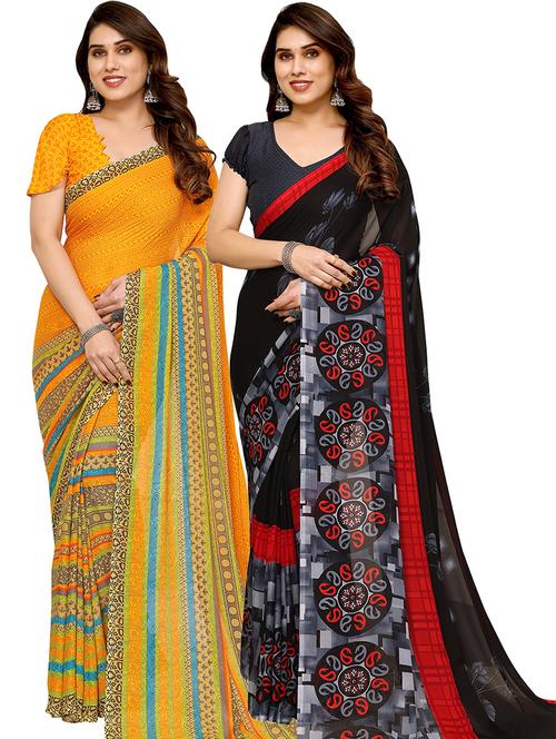women pack of 2 casual wear sarees - 21440835 - Very Small Image - 1