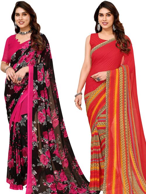 multi colored georgette ready to wear saree - 21440839 - Very Small Image - 1