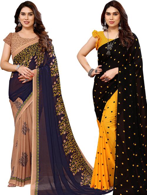 pack of 2 printed sarees - 21440850 - Very Small Image - 1