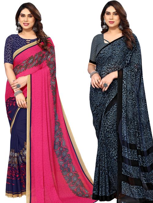 multi colored georgette ready to wear saree - 21440852 - Very Small Image - 1
