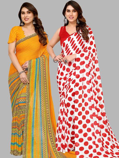 women pack of 2 casual wear sarees - 21440871 - Very Small Image - 1