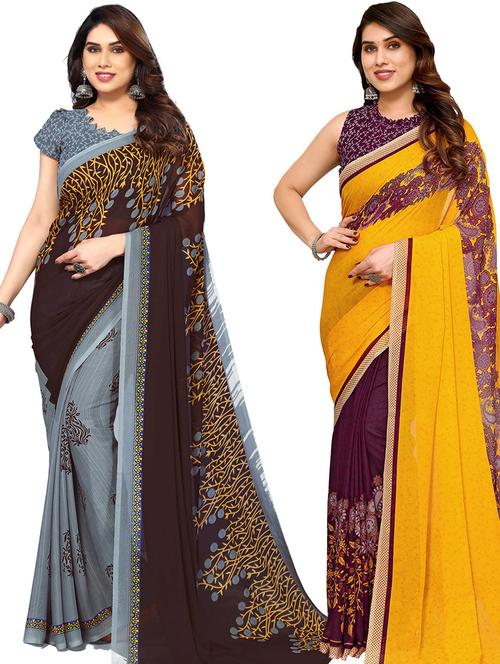 multi colored georgette ready to wear saree - 21440879 - Very Small Image - 1