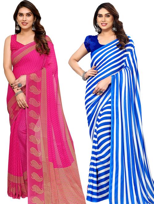 pack of 2 printed sarees - 21440901 - Very Small Image - 1