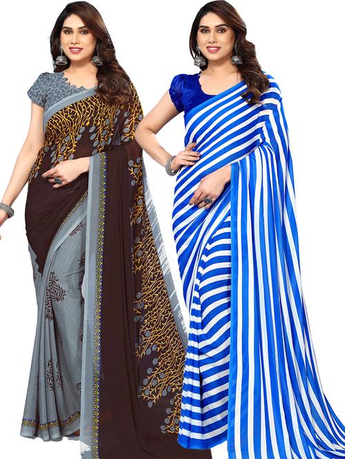 multi colored georgette ready to wear saree - 21440950 - Very Small Image - 1