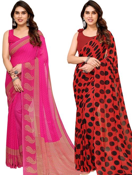 pack of 2 printed sarees - 21440952 - Very Small Image - 1