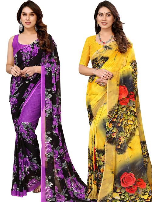 multi colored georgette ready to wear saree - 21440960 - Very Small Image - 1