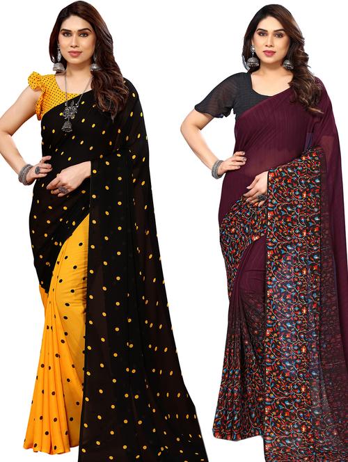 multi colored georgette ready to wear saree - 21440961 - Very Small Image - 1