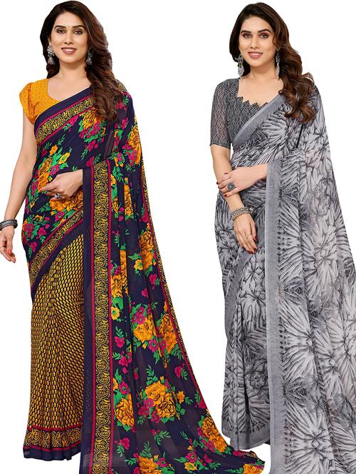 multi colored georgette ready to wear saree - 21441016 - Very Small Image - 1